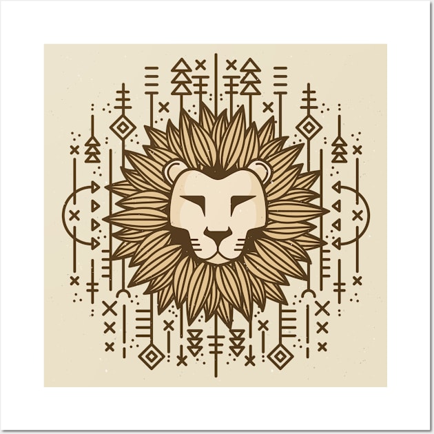 Tribal Lion Head Wall Art by SLAG_Creative